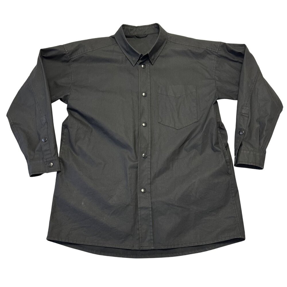 Stutterheim Mens Lerum Rain Shirt Jacket Size M Black Casual Minimalist Commute